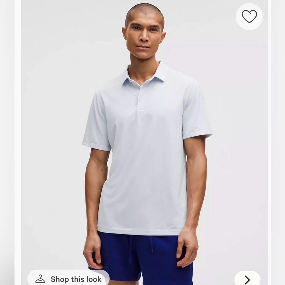 Lululemon Athletica Evolution Shot Sleeved Polo Light Blue never worn